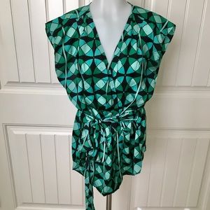 Ann Taylor Sleeveless Wrap Shirt